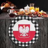 Polnische Flagge, Büffel kariert und polnische Fla Pappteller