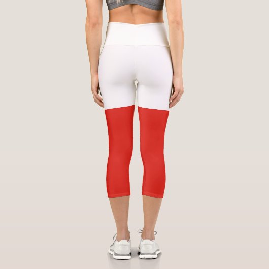Polnische Flagge Capri Leggings (Rückseite)