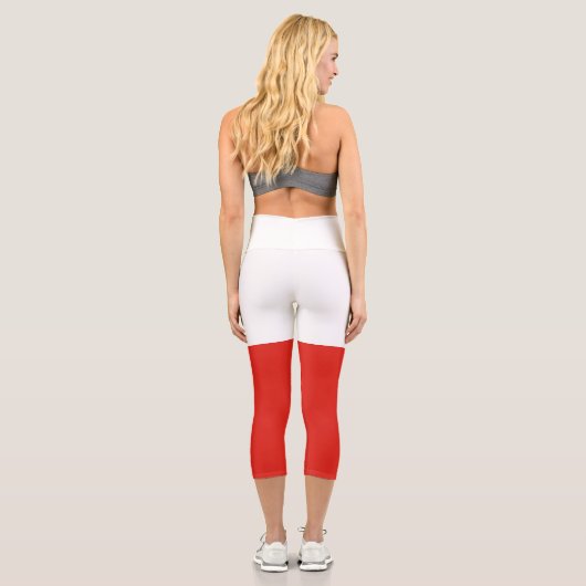Polnische Flagge Capri Leggings (Rückseite)
