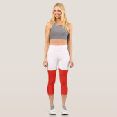 Polnische Flagge Capri Leggings (Vorderseite)