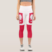 Polnische Flagge Capri Leggings (Vorderseite)