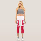 Polnische Flagge Capri Leggings (Vorderseite)