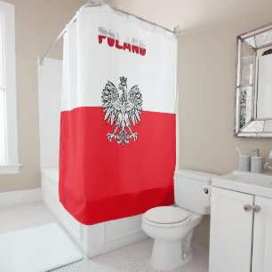 Polnische Flagge Duschvorhang