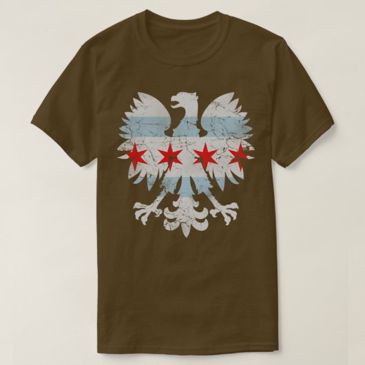 Polnische Flagge Eagle Chicago T-Shirt (Design vorne)