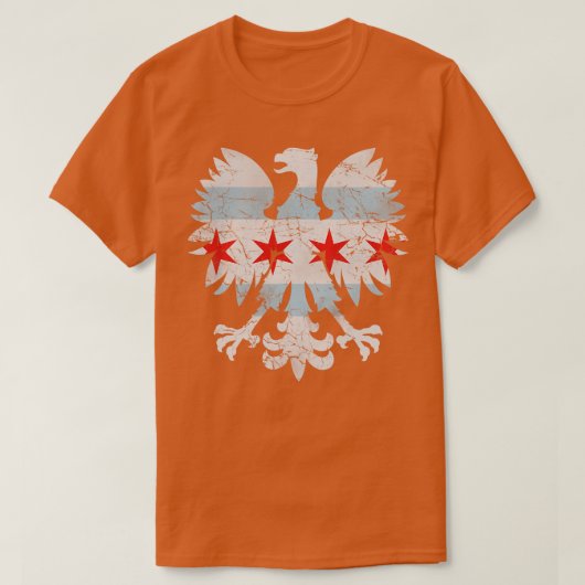 Polnische Flagge Eagle Chicago T-Shirt (Design vorne)