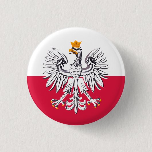 Polnische Flagge & Eagle Polen Modepatriot / sport Button (Vorderseite)