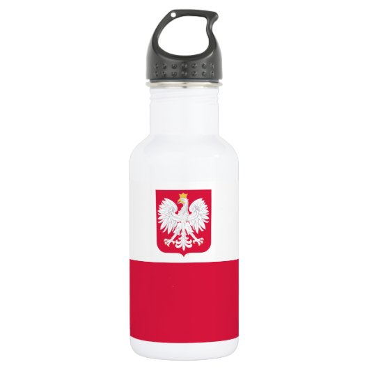 Polnische Flagge Edelstahlflasche (Vorderseite)