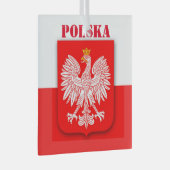 Polnische Flagge Emblem Polski Polska Ornament Aus Glas (Vorderseite Rechts)
