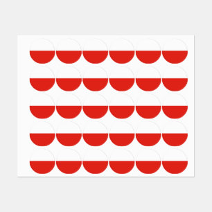 Polnische Flagge Etiketten