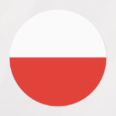 Polnische Flagge Etiketten (Design 1)