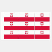 Polnische Flagge Etiketten (Blatt)