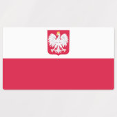Polnische Flagge Etiketten (Design 1)