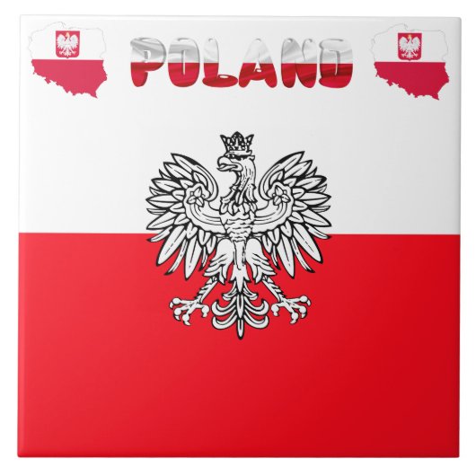 Polnische Flagge Fliese (Vorderseite)
