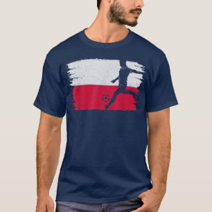 Polnische Flagge Fußball Fußball Fußball Jersey Po T-Shirt