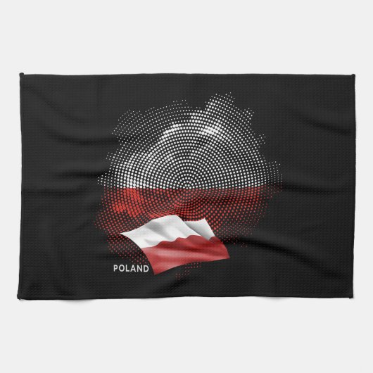 Polnische Flagge Geschirrtuch (Horizontal)