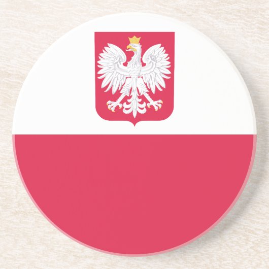 Polnische Flagge Getränkeuntersetzer (Vorne)