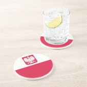 Polnische Flagge Getränkeuntersetzer (Seite)