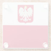 Polnische Flagge Glasuntersetzer (Rückseite)