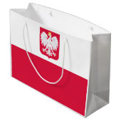 Polnische Flagge Große Geschenktüte (Rückseite Schrägansicht)