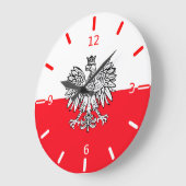 polnische Flagge Große Wanduhr (Winkel)