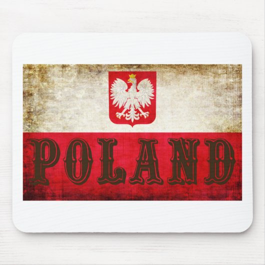 Polnische Flagge Grunge Mousepad (Vorne)