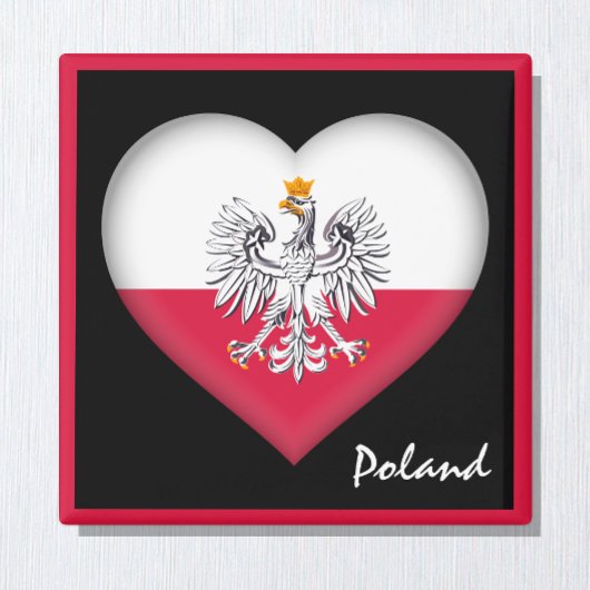 Polnische Flagge & Herz - Polen Urlaub, Reise/Spor Magnet