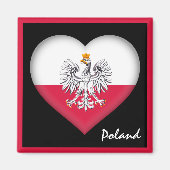Polnische Flagge & Herz - Polen Urlaub, Reise/Spor Magnet (Vorne)