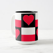 Polnische Flagge Herzmuster Patriotischer polnisch Zweifarbige Tasse (Vorderseite Links)