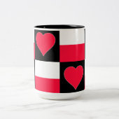 Polnische Flagge Herzmuster Patriotischer polnisch Zweifarbige Tasse (Mittel)