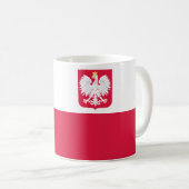 Polnische Flagge Kaffeetasse (VorderseiteRechts)