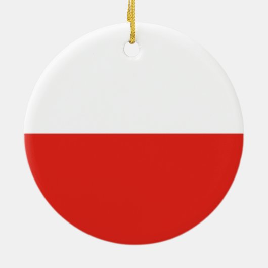 Polnische Flagge Keramik Ornament (Hinten)
