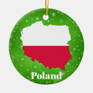 Polnische Flagge Keramik Ornament