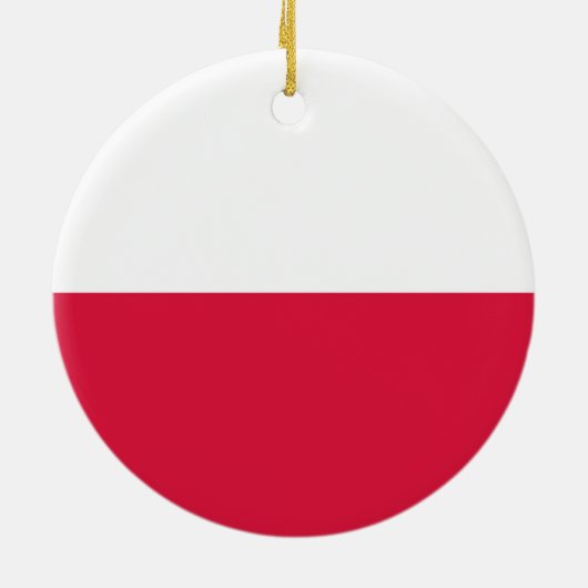 Polnische Flagge Keramik Ornament (Hinten)