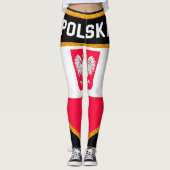 Polnische Flagge Leggings (Vorderseite)