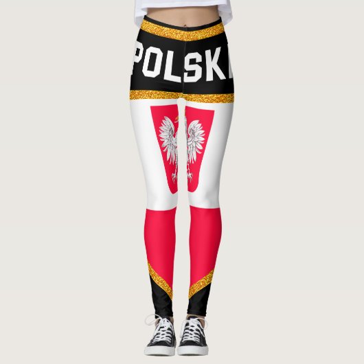 Polnische Flagge Leggings (Vorderseite)