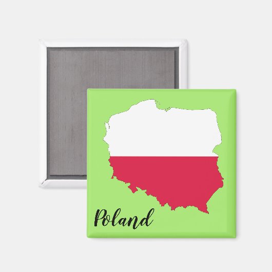 Polnische Flagge Magnet (Vorderseite/Rückseite)