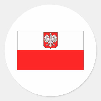 Polnische Flagge mit Adler Runder Aufkleber
