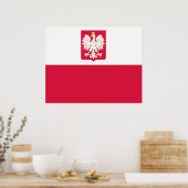 Polnische Flagge mit Adlerplakat Poster (Küche)