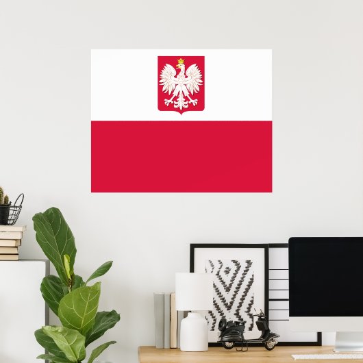 Polnische Flagge mit Adlerplakat Poster (Heimbüro)