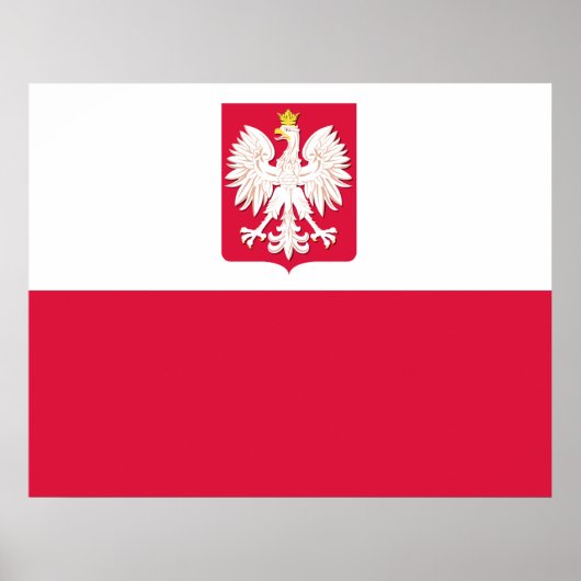 Polnische Flagge mit Adlerplakat Poster (Vorne)