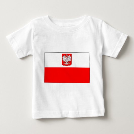 Polnische Flagge mit Eagle Baby T-shirt (Vorderseite)