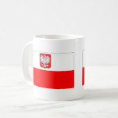 Polnische Flagge mit Eagle Kaffeetasse (Vorderseite Links)