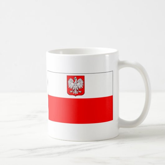 Polnische Flagge mit Eagle Kaffeetasse (Rechts)