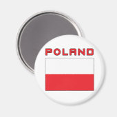 Polnische Flagge mit Polen Magnet (Vorderseite/Rückseite)