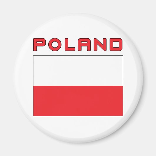 Polnische Flagge mit Polen Magnet (Vorne)