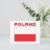 Polnische Flagge mit Polen Postkarte (Stehend Vorderseite)