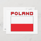Polnische Flagge mit Polen Postkarte (Vorne/Hinten)