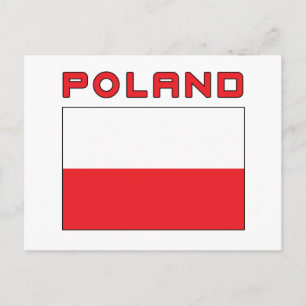 Polnische Flagge mit Polen Postkarte