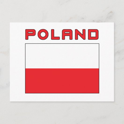 Polnische Flagge mit Polen Postkarte (Vorderseite)