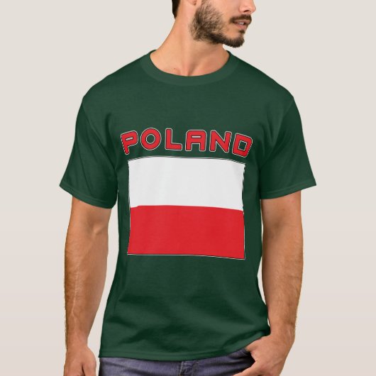 Polnische Flagge mit Polen T-Shirt (Vorderseite)